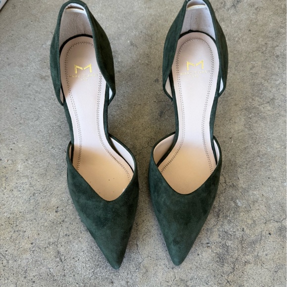 Marc Fisher Dark Green Suede Heels - Picture 1 of 3